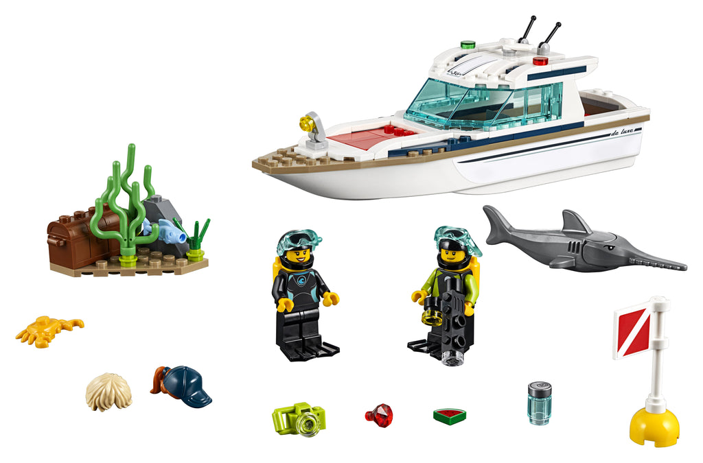 LEGO® City Diving Yacht Deep Sea Boat Set 60221 Default Title